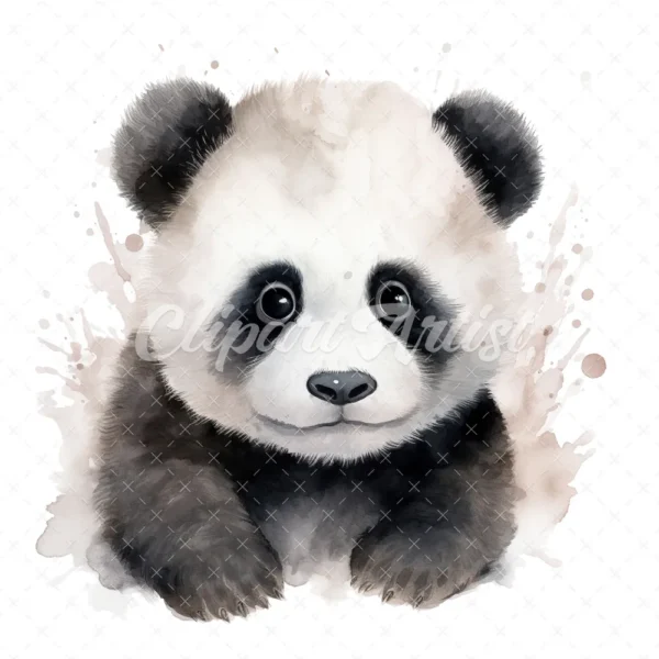 20 High-Quality Baby Panda Portrait Clipart - Panda Portrait digital watercolor JPG instant download or commercial use - Digital download