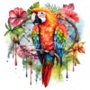 20 High-Quality Parrot With Dreamcatcher Clipart - Parrot digital watercolor JPG instant download for commercial use - Digital download