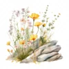 20 High-Quality Cliff Wildflowers Clipart - Cliff wildflowers digital watercolor JPG instant download for commercial use - Digital download