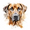 20 High-Quality Rhodesian Portrait Clipart - Rhodesian dog digital watercolor JPG instant download for commercial use - Digital download