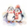 20 High-Quality Happy Penguin Friends Clipart - Penguin friend digital watercolor JPG instant download for commercial use - Digital download