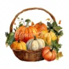 20 High-Quality Pumpkin Basket Clipart - Pumpkin basket digital watercolor JPG instant download for commercial use - Digital download