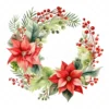 20 High-Quality Christmas Wreath Clipart - Christmas wreath digital watercolor JPG instant download for commercial use - Digital download