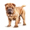 19 High-Quality Standing up Shar Pei Clipart - Shar pei dog digital watercolor JPG instant download for commercial use - Digital download