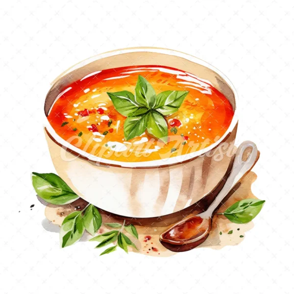20 High-Quality Soup Clipart - Soup digital watercolor JPG instant download for commercial use - Digital download
