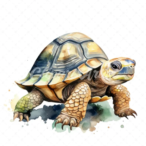 20 High-Quality Cute Tortoise Clipart - Cute tortoise digital watercolor JPG instant download for commercial use - Digital download