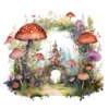 20 High-Quality Enchanted Fairy Forest Clipart - Fairy forest digital watercolor JPG instant download for commercial use - Digital download