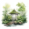 20 High-Quality Forest Shrine Clipart - Forest shrine digital watercolor JPG instant download for commercial use - Digital download