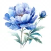 20 High-Quality Blue Peony Clipart - Blue peony flower digital watercolor JPG instant download for commercial use - Digital download