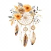 20 High-Quality Boho Dreamcatcher Clipart - Boho dreamcatcher digital watercolor JPG instant download for commercial use - Digital download