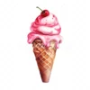 20 High-Quality Ice Cream Clipart - Ice cream digital watercolor JPG instant download for commercial use - Digital download