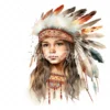 20 High-Quality Native American Girl Clipart - Native american digital watercolor JPG instant download for commercial use - Digital download