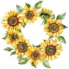 20 High-Quality Sunflowers Wreath Clipart - Sunflowers wreath digital watercolor JPG instant download for commercial use - Digital download