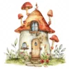 20 High-Quality Little Fairy House Clipart - Fairy house digital watercolor JPG instant download for commercial use - Digital download