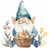 20 High-Quality Gnome With Easter Clipart - Easter gnome digital watercolor JPG instant download for commercial use - Digital download