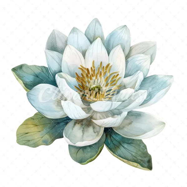 19 High-Quality Delicate Water Lily Clipart - Water lily digital watercolor JPG instant download for commercial use - Digital download