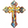 20 High-Quality Stained Glass Cross Clipart - Glass cross digital watercolor JPG instant download for commercial use - Digital download