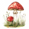 20 High-Quality Clipart - Toadstool digital watercolor JPG instant download for commercial use - Digital download
