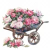 20 High-Quality Peonies Wheelbarrow Clipart - Wheelbarrow digital watercolor JPG instant download for commercial use - Digital download
