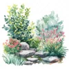 20 High-Quality Landscape Garden Clipart - Landscape garden digital watercolor JPG instant download for commercial use - Digital download