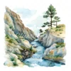 19 High-Quality Crystalline Stream Clipart - Crystalline digital watercolor JPG instant download for commercial use - Digital download