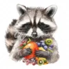 20 High-Quality Cute Fruit Raccoon Clipart - Fruit raccoon digital watercolor JPG instant download for commercial use - Digital download