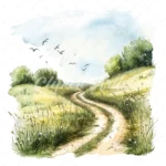 20 High-Quality Countryside Trail Clipart - Countryside trail watercolor JPG instant download for commercial use - Digital download