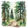 20 High-Quality Forest Trail Clipart - Forest trail landscape watercolor JPG instant download for commercial use - Digital download