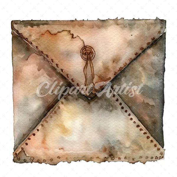 20 High-Quality Antique Letter Envelope Clipart - Letter envelope watercolor JPG instant download for commercial use - Digital download