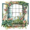 20 High-Quality Victorian Windows Set-1 Clipart - Victorian windows watercolor JPG instant download for commercial use - Digital download