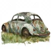 20 High-Quality Abandoned Cars Clipart - Abandoned cars digital watercolor JPG instant download for commercial use - Digital download