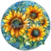 20 High-Quality Stained Glass Sunflowers Clipart - Sunflowers digital watercolor JPG instant download for commercial use - Digital download