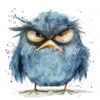 21 High-Quality Cute Grumpy Birds Clipart - Cute grumpy birds digital watercolor JPG instant download for commercial use - Digital download