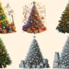 Christmas Trees PNG Clipart Collection - 28 PNG, Festive tree graphics, Seasonal holiday illustrations, Commercial use, Digital download