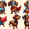 Dachshund PNG Clipart Collection - 28 PNG, Lovable puppy illustrations, Charming dog pet graphics, Commercial use, Digital download