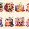 Birthday Motifs (P-4) PNG Clipart Collection - 39 PNG, Festive celebration graphics, Party themed png, Commercial use, Digital download