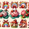 Ladybugs PNG Clipart Collection - 53 PNG, Charming little bug illustrations, Lovable red insect art, Commercial use, Digital download