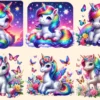 Unicorns PNG Clipart Collection - 26 PNG, Whimsical unicorn graphics, Fairytale inspired printables, Commercial use, Digital download