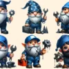 Mechanic Gnomes PNG Clipart Collection - 30 PNG, Cute gnome graphics, Car mechanic gnome printables, Commercial use, Digital download