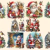 Santa Claus PNG Clipart Collection - 42 PNG, Christmas santa illustrations, Festive printables, Commercial use, Digital download