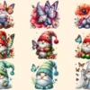 Butterfly Gnomes PNG Clipart Collection - 44 PNG, Gnome gardener graphics, Charming butterfly png, Commercial use, Digital download