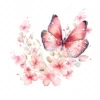 20 High-Quality Pink Floral Butterfly Clipart - Pink butterfly digital watercolor JPG instant download for commercial use - Digital download