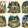 Woodland PNG Clipart Collection - 29 PNG, Woodland creatures illustration, Whimsical forest art, Commercial use, Digital download