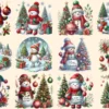 Christmas Snowman PNG Clipart Collection - 55 PNG, Festive winter graphics, Holiday snowman art, Commercial use, Digital download