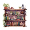 20 High-Quality Book Shelves Clipart - Book shelves digital watercolor JPG instant download for commercial use - Digital download
