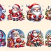 Santa Claus (P-2) PNG Clipart Collection - 35 PNG, Christmas santa illustrations, Festive printables, Commercial use, Digital download