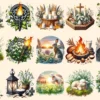 Imbolc Celebrations PNG Clipart Collection - 74 PNG, Seasonal celebration graphics, Pagan printables, Commercial use, Digital download
