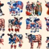4th of July Cows PNG Clipart Collection - 55 PNG, American pride calf graphics, Cow printables, Commercial use, Digital download