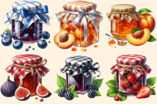 Jam Jars PNG Clipart Collection - 26 PNG, Sugary dessert jar graphics, Preserved sweets printables, Commercial use, Digital download