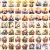 Gnomes Watercolor Clipart Bundle - 520+ transparent PNG, Enchanted gnome graphics png, Storybook gnome png, Commercial use, Digital download